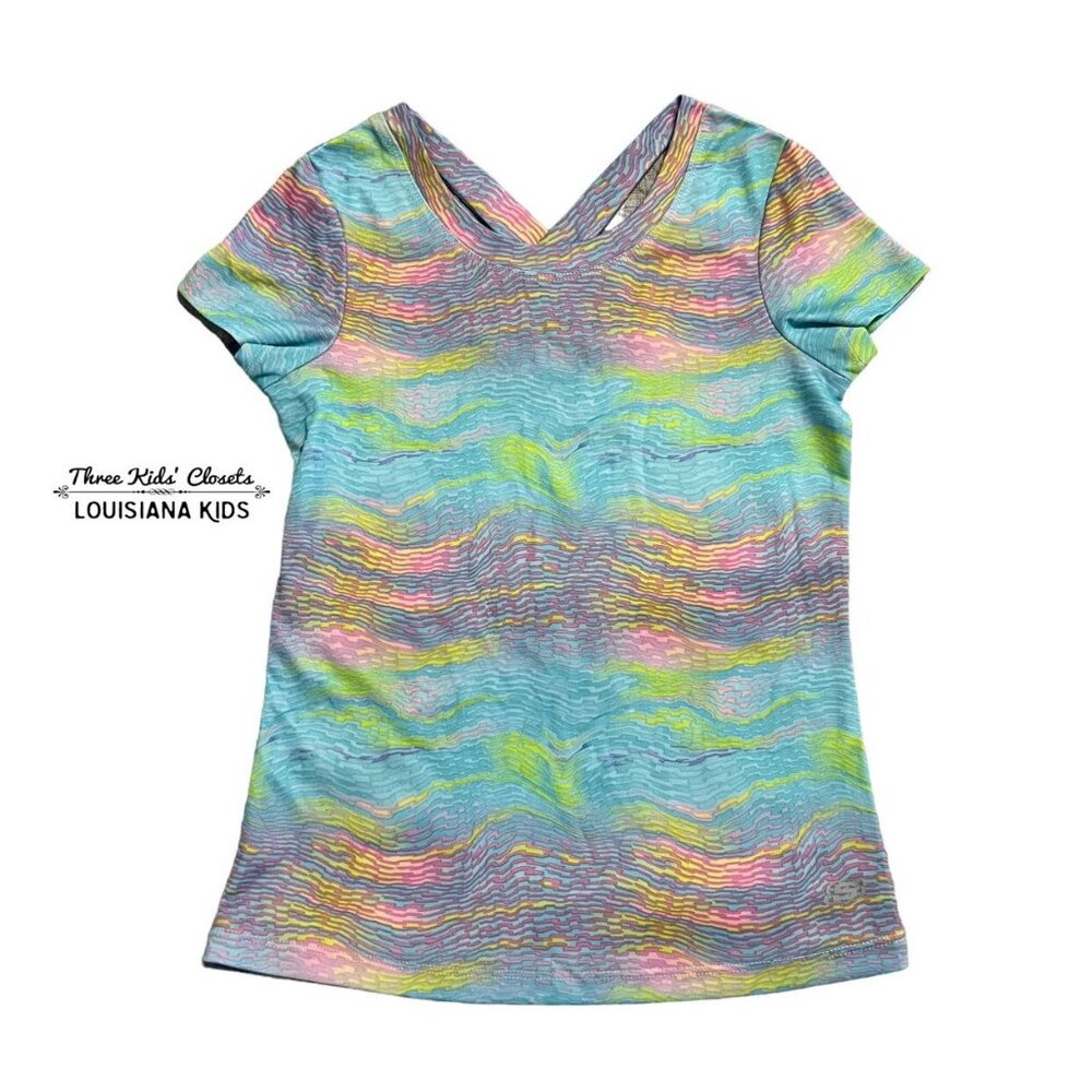 Skechers Active Sz 7/8 Colorful Cross Back Athletic Shirt